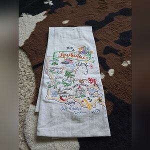 Louisiana tea towel, it's a Louisiana thing. Embroidered